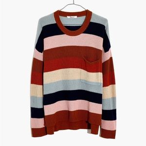 Madewell Stripe Thompson Pocket Pullover Sweater